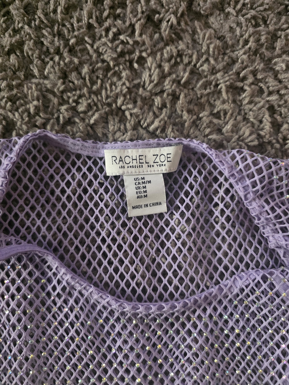 Rachel Zoe Lavender Mesh Top - Picture 2 of 3